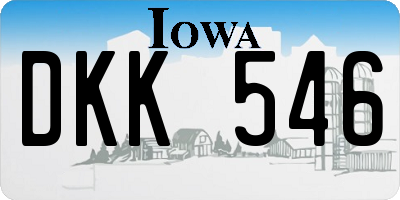 IA license plate DKK546