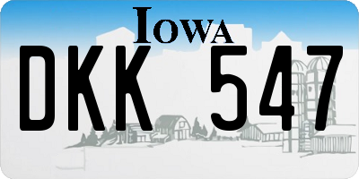 IA license plate DKK547