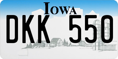 IA license plate DKK550