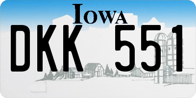 IA license plate DKK551