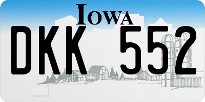 IA license plate DKK552