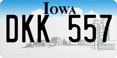 IA license plate DKK557