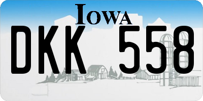 IA license plate DKK558