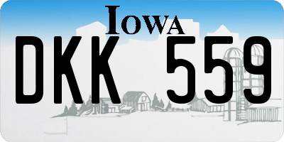 IA license plate DKK559