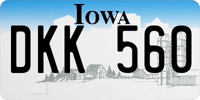 IA license plate DKK560