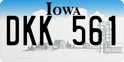 IA license plate DKK561