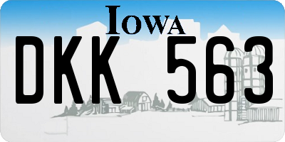 IA license plate DKK563