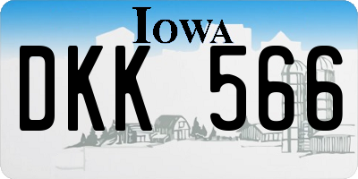 IA license plate DKK566