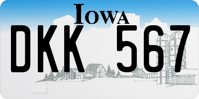IA license plate DKK567