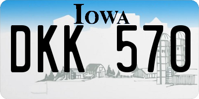 IA license plate DKK570