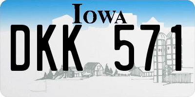 IA license plate DKK571
