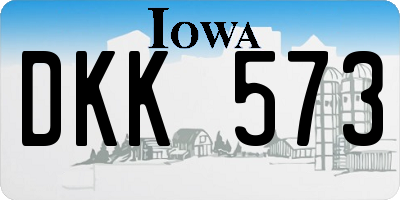 IA license plate DKK573