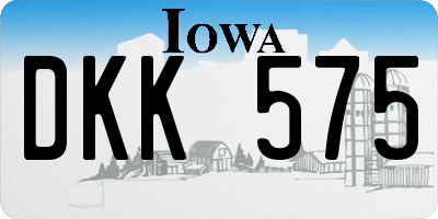 IA license plate DKK575