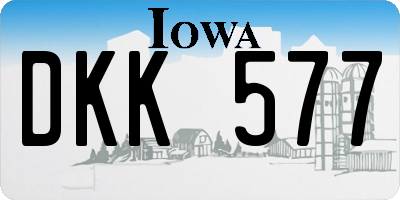 IA license plate DKK577