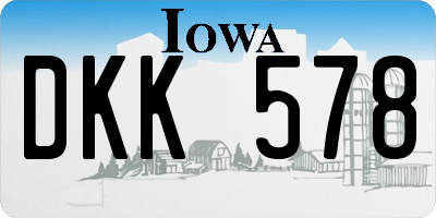 IA license plate DKK578