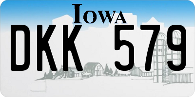 IA license plate DKK579