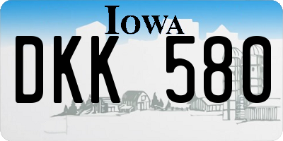 IA license plate DKK580