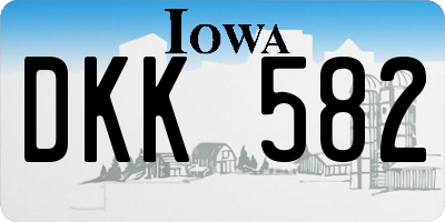 IA license plate DKK582