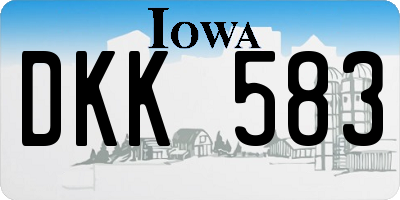 IA license plate DKK583