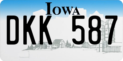 IA license plate DKK587