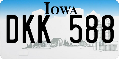 IA license plate DKK588