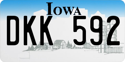 IA license plate DKK592