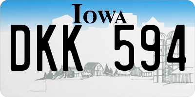 IA license plate DKK594