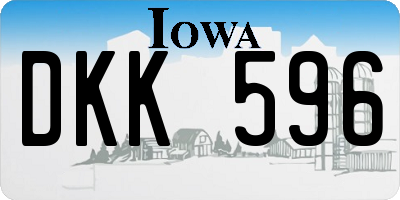 IA license plate DKK596