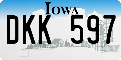 IA license plate DKK597