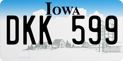 IA license plate DKK599