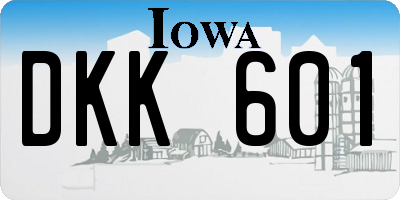 IA license plate DKK601