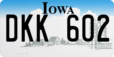 IA license plate DKK602