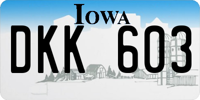 IA license plate DKK603