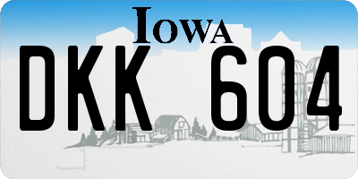IA license plate DKK604