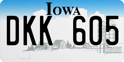 IA license plate DKK605