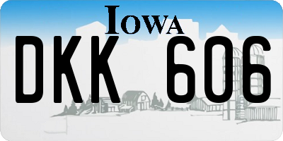 IA license plate DKK606