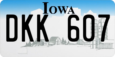IA license plate DKK607