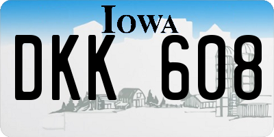 IA license plate DKK608