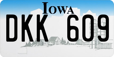 IA license plate DKK609