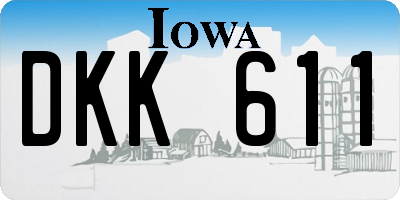IA license plate DKK611