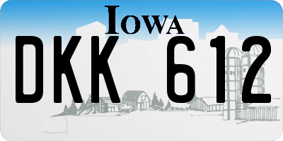 IA license plate DKK612