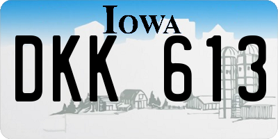 IA license plate DKK613