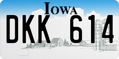 IA license plate DKK614