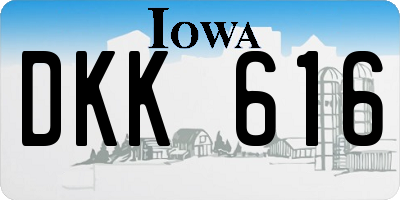IA license plate DKK616