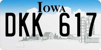 IA license plate DKK617