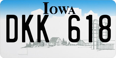 IA license plate DKK618