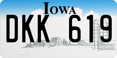 IA license plate DKK619