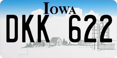 IA license plate DKK622