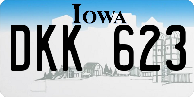 IA license plate DKK623
