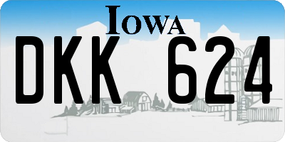 IA license plate DKK624